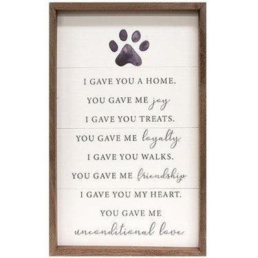 I Gave You A Home Pawprint Framed Print - The Fox Decor